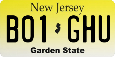 NJ license plate B01GHU