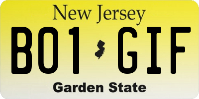NJ license plate B01GIF