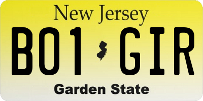 NJ license plate B01GIR