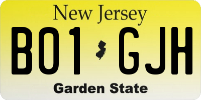 NJ license plate B01GJH