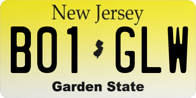 NJ license plate B01GLW