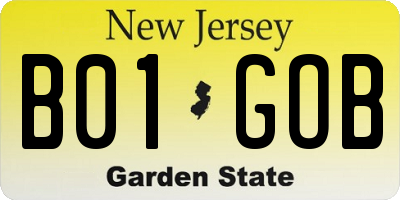 NJ license plate B01GOB