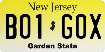 NJ license plate B01GOX