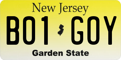 NJ license plate B01GOY