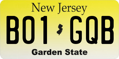 NJ license plate B01GQB