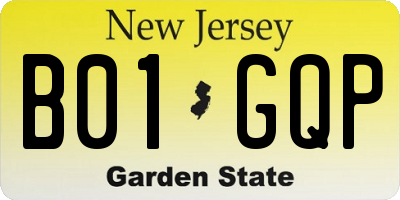 NJ license plate B01GQP