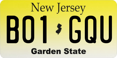NJ license plate B01GQU