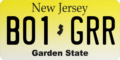 NJ license plate B01GRR