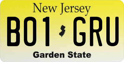 NJ license plate B01GRU