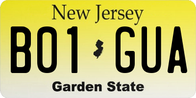 NJ license plate B01GUA