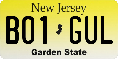 NJ license plate B01GUL