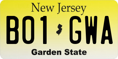 NJ license plate B01GWA