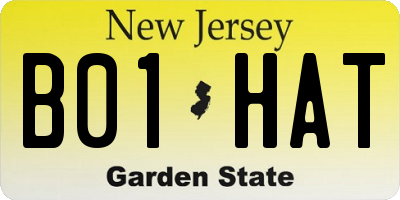 NJ license plate B01HAT