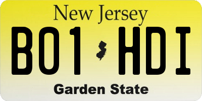 NJ license plate B01HDI