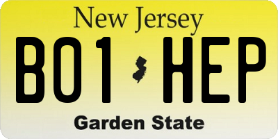NJ license plate B01HEP