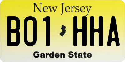 NJ license plate B01HHA