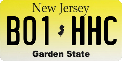 NJ license plate B01HHC