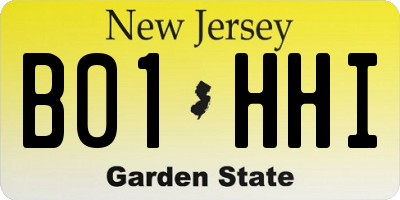 NJ license plate B01HHI