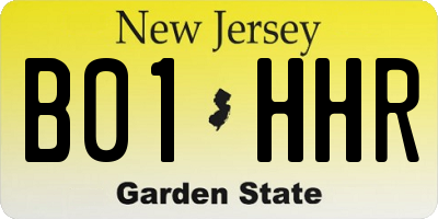 NJ license plate B01HHR