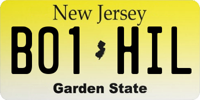 NJ license plate B01HIL