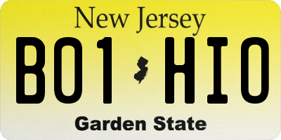 NJ license plate B01HIO