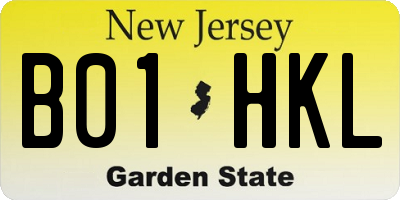 NJ license plate B01HKL