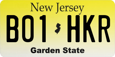 NJ license plate B01HKR