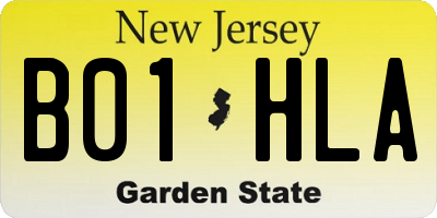 NJ license plate B01HLA