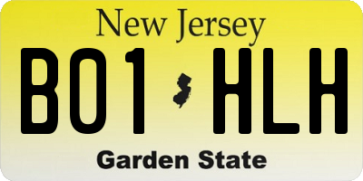 NJ license plate B01HLH