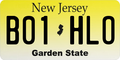 NJ license plate B01HLO