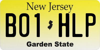 NJ license plate B01HLP