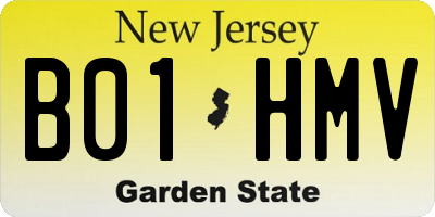NJ license plate B01HMV
