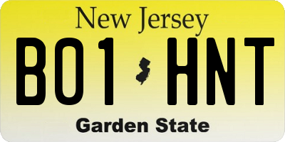 NJ license plate B01HNT