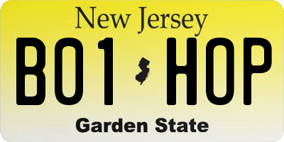 NJ license plate B01HOP