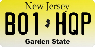 NJ license plate B01HQP