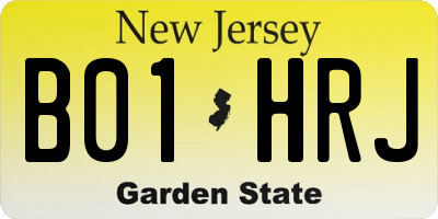 NJ license plate B01HRJ