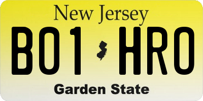 NJ license plate B01HRO