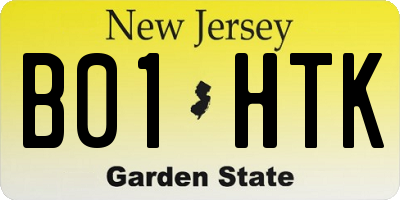 NJ license plate B01HTK