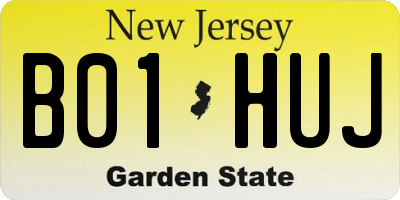 NJ license plate B01HUJ