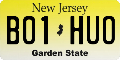 NJ license plate B01HUO