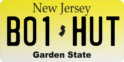 NJ license plate B01HUT