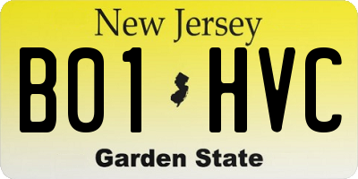 NJ license plate B01HVC