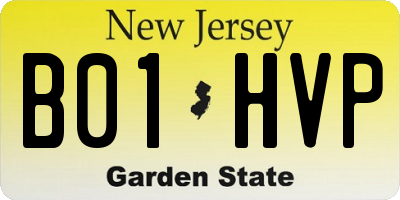 NJ license plate B01HVP