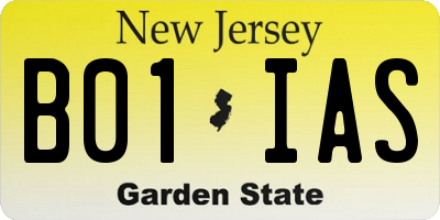 NJ license plate B01IAS