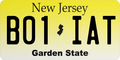 NJ license plate B01IAT