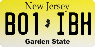 NJ license plate B01IBH