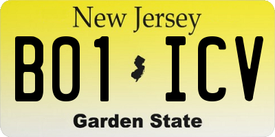 NJ license plate B01ICV