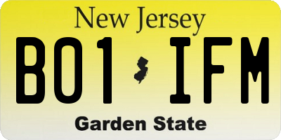 NJ license plate B01IFM