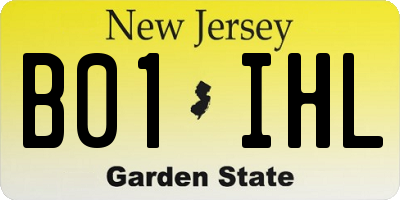 NJ license plate B01IHL