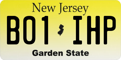 NJ license plate B01IHP